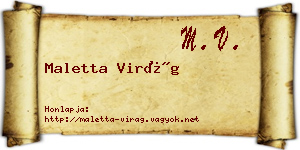 Maletta Virág névjegykártya